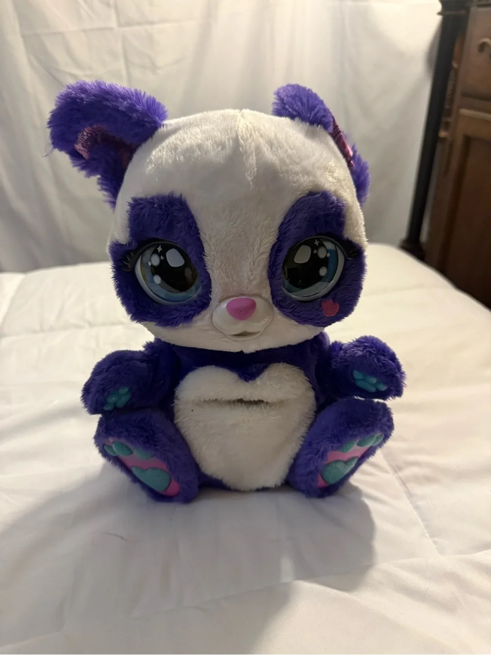 Plush Purple & White Panda Plush Toy - Cute Stuffed Animal